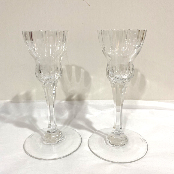 Marquis by Waterford Palladia Collection 6" candle holder pair (2) clear crystal - Picture 2 of 7